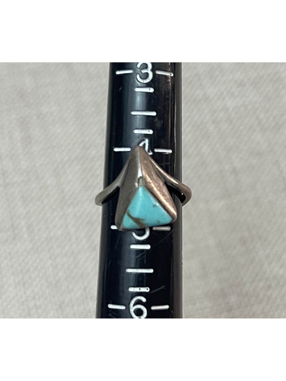 Native American Sterling Silver Turquoise Ring Size 4.75